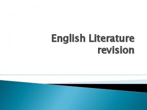 English Literature revision Examination English Literature examinations Unit