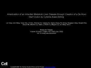 Amelioration of an Inherited Metabolic Liver Disease through