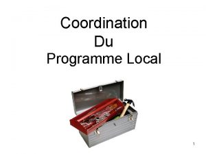 Coordination Du Programme Local 1 Plan 1 Coordination