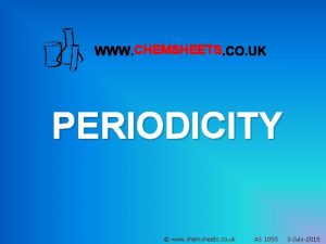Chemsheets periodicity