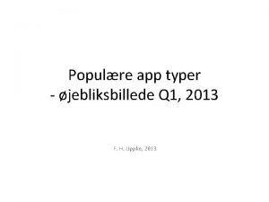 Populre app typer jebliksbillede Q 1 2013 F