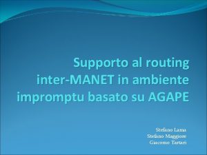 Supporto al routing interMANET in ambiente impromptu basato