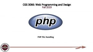 CGS 3066 Web Programming and Design Fall 2019