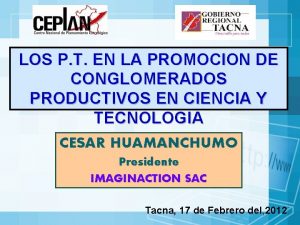 LOS P T EN LA PROMOCION DE CONGLOMERADOS