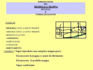 RIPRODU 1 ZIONE DEL MODELLOMAPPA PUZZLE E VERBALIZZAZIONE