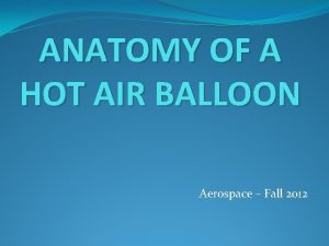 ANATOMY OF A HOT AIR BALLOON Aerospace Fall