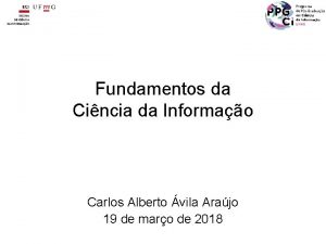 Fundamentos da Cincia da Informao Carlos Alberto vila