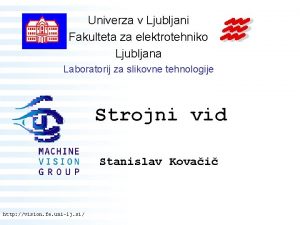Univerza v Ljubljani Fakulteta za elektrotehniko Ljubljana Laboratorij