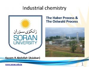 Industrial chemistry The Haber Process The Ostwald Process
