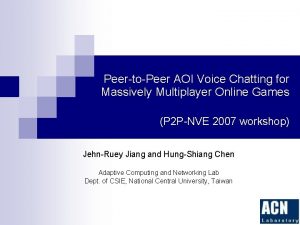 PeertoPeer AOI Voice Chatting for Massively Multiplayer Online