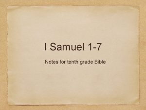 I Samuel 1 7 Notes for tenth grade