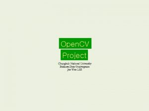 Open CV Project Chungbuk National University Business Data