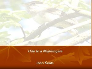 Ode to a Nightingale John Keats Keatsthoughts on