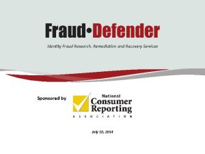 Identity Fraud Research Remediation and Recovery Services Sponsored