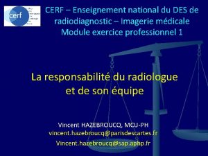 CERF Enseignement national du DES de radiodiagnostic Imagerie