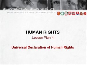 HUMAN RIGHTS Lesson Plan 4 Universal Declaration of