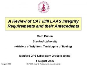 A Review of CAT IIIII LAAS Integrity Requirements