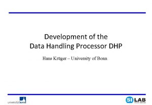 Development of the Data Handling Processor DHP Hans