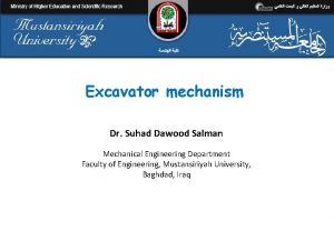 Excavator mechanism Dr Suhad Dawood Salman Mechanical Engineering
