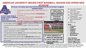 AMERICAN UNIVERSITY BEGINS FIRST BASEBALL SEASON AND OPENS