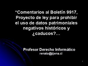 Comentarios al Boletn 9917 Proyecto de ley para