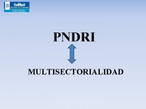 PNDRI MULTISECTORIALIDAD COORDINACIN INTERINSTITUCIONAL Gab DRI CONADUR CODERES