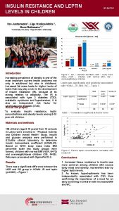 INSULIN RESITANCE AND LEPTIN LEVELS IN CHILDREN ID