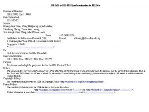 HRMS to HRMS Synchronization in 802 16 n