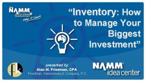 Inventory How to Manage Your Biggest Course Title
