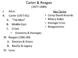 Carter Reagan 1977 1989 I II Intro Carter