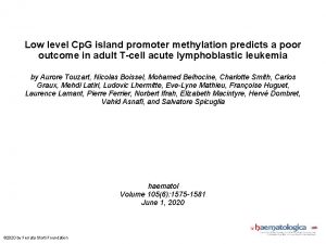 Low level Cp G island promoter methylation predicts