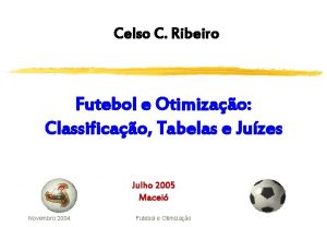 Celso C Ribeiro Futebol e Otimizao Classificao Tabelas