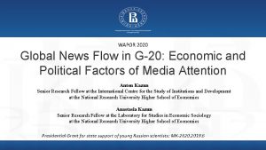 WAPOR 2020 Global News Flow in G20 Economic