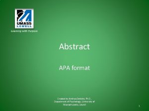 Abstract APA format Created by Andrea Dottolo Ph