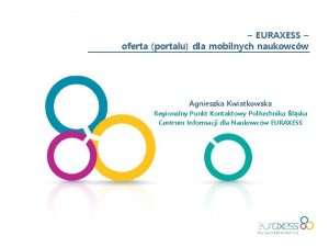 EURAXESS oferta portalu dla mobilnych naukowcw Agnieszka Kwiatkowska