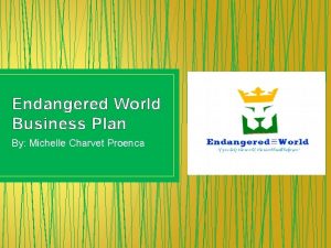 Endangered World Business Plan By Michelle Charvet Proenca