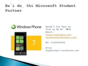 Ba i d thi Microsoft Student Partner Nguy