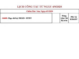 LCH CNG TC T NGY 492020 Chiu Th