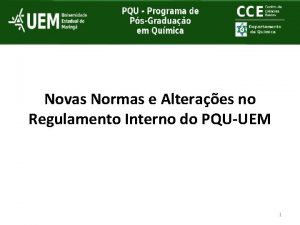 Novas Normas e Alteraes no Regulamento Interno do