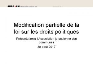 Modification partielle de la loi sur les droits