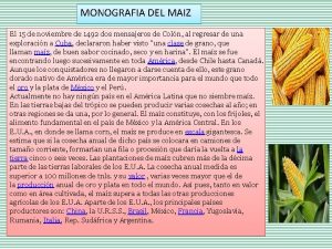 Monografia del maiz