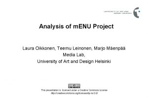 Analysis of m ENU Project Laura Oikkonen Teemu