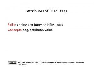 Attributes of HTML tags Skills adding attributes to