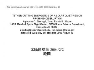 The Astrophysical Journal 599 1418 1425 2003 December