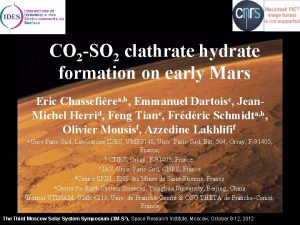 CO 2 SO 2 clathrate hydrate formation on