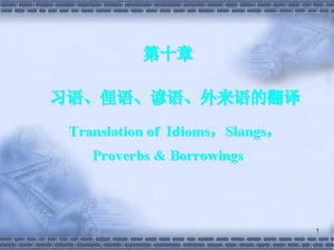 Translation of IdiomsSlangs Proverbs Borrowings 1 a diehard