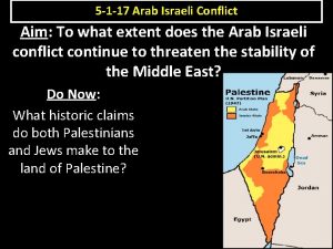 5 1 17 Arab Israeli Conflict Aim To