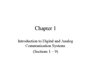 Chapter 1 Introduction to Digital and Analog Communication