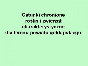 Gatunki chronione rolin i zwierzt charakterystyczne dla terenu