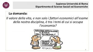 Sapienza Universit di Roma Dipartimento di Scienze Sociali